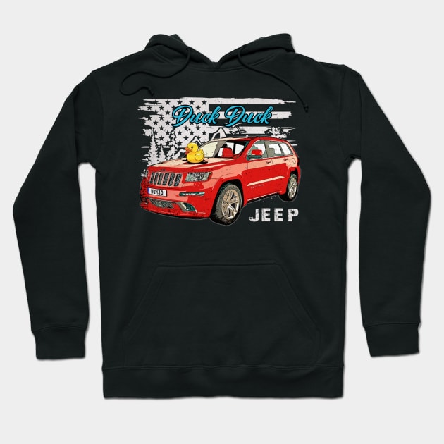 Jeep Grand Cherokee SRT8 Car Form Vintage Artwork Hoodie by Julie lovely drawings